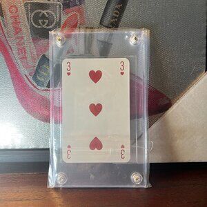 3 of Hearts Playing Card – New in Protective Display Case